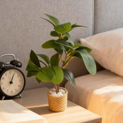 Mini realistisk krukväxtmodell av grön växt, miniatyrhus- och trädgårdsscenrekvisita, miniatyrhusinredning DIY, samlarpresent för hobbyister och entusiaster