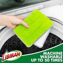 Libman Rinse 'n Wring Mop And Bucket System Microfiber Floor Mop Hardwood Floor Cleaner Wet And Dry Mop Clean And Dirty Water Chambers Power Blades 5 Total Microfiber Pads - màu xanh lá - Xem 5