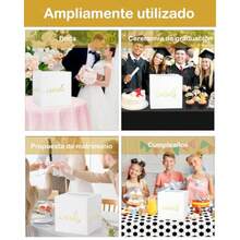 zxr Caja Para Sobres De Boda Caja De Regalo Para Tarjetas Y Dinero Con 10 Tarjetas Incluidas 22x22x22 Cm Papel de alta calidad Ideal Para Bodas Baby Showers Y Eventos Especiales125 - blanco - Ver 6