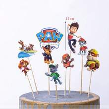 7件/9件装汪汪队立大功蛋糕装饰套装！包含汪汪队队长（Chase）人偶 - 男孩生日派对用品和玩具，完整的蛋糕装饰和汪汪队立大功粉丝礼物！ - 彩色 - 查看 5