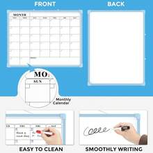 MaxGear Monthly Calendar Dry Erase Board For Wall, 16\X12\ Small Hanging Double-Sided White Board, Portable Whiteboard For Planning, Drawing, Memo, To Do List, Schoolsss, Home, Office, Blue Frame,Blue - 藍色的 - 查看 3