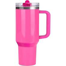 40 Oz Tumbler With Handle Quenchers ProTour Detachable Flip Straw Lid TumblerVacuum Insulated Tumblers With Top Leak Proof Lids And Flip Straw Reusable Insulated Cup Rose Red 40 Oz - Màu be - Xem 2