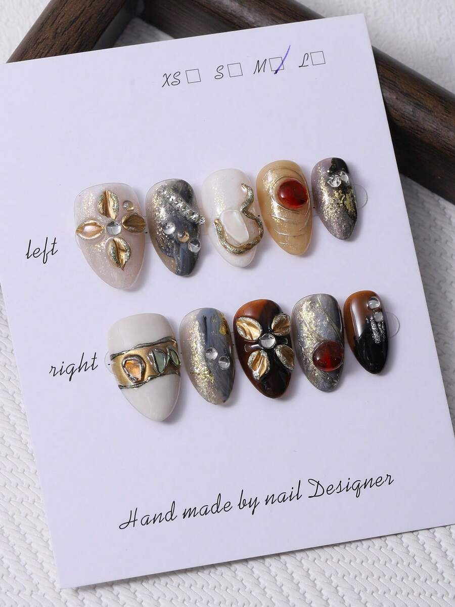 Bộ 10 miếng dán móng tay hình hạnh nhân ngắn thủ công theo phong cách Y2K nhiều màu sắc, khắc 3D hình đá ruby và vẽ tay họa tiết kim cương chuyển màu. Bao gồm 1 miếng gel dẻo và 1 dũa móng. Hoàn hảo cho sử dụng hàng ngày cũng như hóa trang cho các bữa tiệc lễ hội âm nhạc Coachella, làm móng giả và các sản phẩm chăm sóc móng. - Nhiều màu - Xem 1