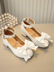 1 Pair Girls' Mary Jane Shoes, Casual Versatile Shoes, Sweet Princess Shoes For Performance, Suitable For Holidays And Parties, Spring/Autumn - White - View 2