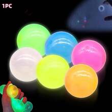 1/2/4/6pcs Glow In The Dark Ceiling Balls , Ball Glowing Ball Sticky Wall Balls Bulk Sticky Glow Balls