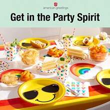 American Greetings Rainbow Party Supplies, platos de postre (36 unidades)(Vasos de plástico reutilizables de 22 onzas) - Multicolor - Ver 4