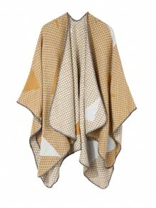 1 件流苏边前开斗篷