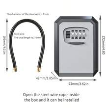 King of Cars 壁挂式密码保险箱，轻便悬挂式保险箱，用于存放重要物品、珠宝、贵重物品，入口处有钥匙锁箱