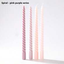 4支/套 30厘米渐变色无烟蜡烛，螺旋锥形蜡烛，长杆节日蜡烛，多种款式可选，适用于情人节、圣诞节、婚礼、生日、烛光晚餐、家居装饰，是馈赠亲朋好友的绝佳礼物。 - 彩色 - 查看 56