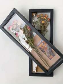1pc Dried Rose Flower Storage Photo Frame Display Frame (Excluding Fresh Flowers And Base) Black Transparent Flower Rack DIY Dried Flower Rack Valentine's Day Gift, Easy To Store And Dustproof, Home Dried Flower Storage Display Box, Transparent Accessory Packaging Box (9.06inx3.54in) - White - View 3