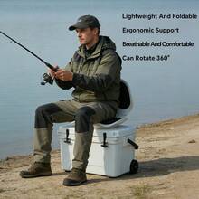 1pc Portable Folding Stool,Outdoor Folding Chair,360° Rotatable Collapsible Travel Picnic Camping Fishing Seat, Chair Space Saving Folding Seats,Lightweight Sturdy Adjustable Stool With Backrest,Ergonomic Chair,Easy Carry & Storage,Lightweight, Foldable, 360° Rotatable Design