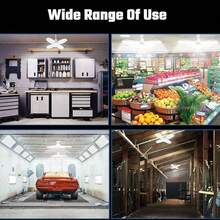 28W LED Four-Leaf Light (Equivalent To 80W), Mini Foldable Pendant Light, Suitable For Garage And Indoor Lighting, High Brightness, Compact Size