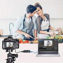 4K 高畫質電視影片擷取卡，支援 1080P 60 幀率，USB 3.0 介面，免驅動即插即用，適用於遊戲、直播、會議、行動錄影設備及串流影片電子設備 - 黑色 - 查看 7
