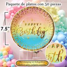 Plates - Hb Rainbow Confetti Gold - View 3