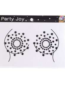 New Rhinestone Sexy Chest Stickers, Waterproof Rhinestone Party Body Stickers, Valentine's Day - Multicolor - View 6