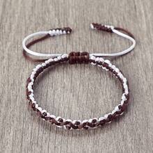 1条优雅编织手链 双色编织手工水波纹手链 时尚百搭旅行饰品 - 編織線 - 查看 6