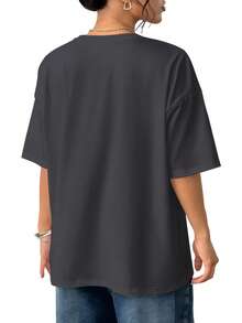 Solid Color T-Shirts, Casual Women's Shirts, Black, White, Red, Apricot Women's Tops, Tops, Casual Women's Shirts, Women's T-Shirts, Maximum Amount,Tops - Màu xám đen - Xem 5