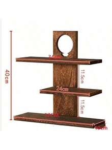 1pc Wooden Multi-Layer Jewelry Rack, Cup Holder, Storage Rack, Autumn Decor Wall Hanging Rack, Storage Tray, Jewelry Tray, Jewelry Display Rack, Decorative Display Rack, Farmhouse Style Medium Storage Tray Rack, Vintage Rack - Brown - View 6