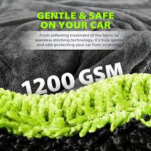 1 Piece Extra Thick Microfiber Car Wash Towel, Available In Small/Medium/Large Sizes (30*30/40*40/40*60/50*80/60*90/60*120cm), 1200 GSM Super Absorbent And Quick Drying, Scratch-Resistant, Suitable For Car Paint And Glass Surfaces, Machine Washable And Reusable, Durable - Multicolor - View 3
