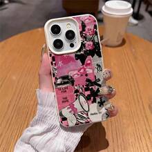 1pc TPU Material Pink Rose Retro Fancy Pattern Phone Case Compatible With IPhone 17 Pro Max/17/16 Pro Max/15/13/12/11, S20 FE/A15/S24/A55, Redmi Note 11/Note 12/Note 13 Pro, Full Coverage Anti-Drop Soft Protective Phone Cover - White - View 4