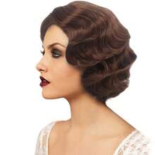 1920s Wig For Women Gatsby Roaring 20s Finger Wave Party Synthetic Full Vintage Wigs For Women Lady Cosplay Costume Fancy Dress 1920 Flapper Wig,Halloween,Music Festival