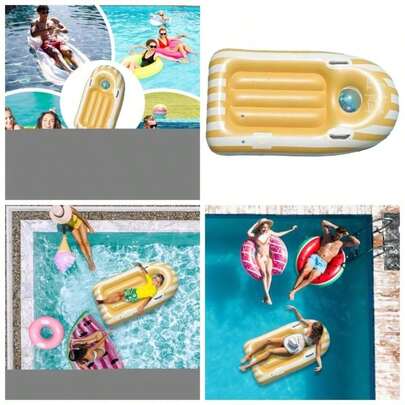 Inflatable Body Board, Portable Surfboard, Swimming Training Float, 46.85x22.83 Inches, Lightweight Sport Pad, Built - In Safety Handles, Summer, Outdoor, Dive, Party, Rescue Use