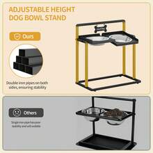 HEXCELEN Elevated Dog Bowl, 6-Way Height Adjustable, 2 X 2 L Stainless Steel Bowls (Angle Separately Adjustable), Suitable For Small, Medium And Large Cats And Dogs, Black - 2 lít - Xem 7