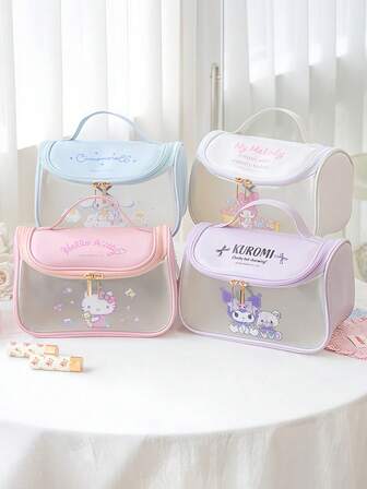 Sanrio 1个三丽鸥Hello Kitty Kuromi新款化妆包大容量防水便携洗漱包便携挂钩收纳袋