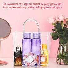 zxr Bolsas de Regalo de PVC Transparente con Asas30 Piezas Bolsas de Dulces para Fiestas para Dulces Bolsas de Compras Reutilizables Fiestas Infantiles Bodas Cumpleaños 30125 - Transparente - Ver 7