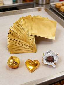 100 件金色巧克力铝箔包装纸 - 3 种款式方形铝箔纸，适用于 DIY 糖果、棒棒糖等 - 非常适合万圣节、圣诞节、复活节、母亲节和父亲节礼物、糖果棒用品、条纹图案、光泽表面，非常适合自制糖果和礼品包装、糖果棒用品 - 彩色 - 查看 13