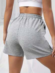 Estampado de dibujos animados pantalones cortos - Gris Claro - Ver 2