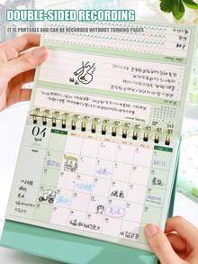 1本2026年新款极简桌面日历，学生自律计划本，纯色月历，重要事件备忘录，多功能桌面日历计划本 - 單件 - 查看 5