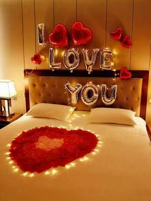 1000片/2000片人造玫瑰花瓣，仿真玫瑰花瓣，浪漫无纺布仿玫瑰花瓣，红/白/蓝/粉玫瑰花瓣，适用于婚礼、情人节礼物装饰、庆典装饰、家居装饰，浪漫手工散落花材，无纺布材质，多层花瓣，散落花材，告白花瓣，填充物，家居装饰，周年纪念装饰，情人节装饰 - 彩色 - 查看 3