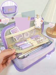 1 Stück großer Klapptop Stifteetui, geeignet für Büro, Schule, Jugendliche, Mädchen, Frauen, neue süße Stiftetasche, minimalistischer Anti-Verschmutzungs Stiftkasten, Rückkehr zur Schule, Lernbedarf, Stiftetasche, Rucksack