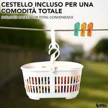 1/2套晾衣夾加晾衣繩套裝，自備收納籃，彩色，防滑設計，夾力強，優選pp材質，無異味，結實耐用，多功能，晾曬一併收納籃，彩色，防滑設計，夾力強，優選pp材質，無異味，結實耐用，多功能，晾曬一並裝點 - 彩色 - 查看 2