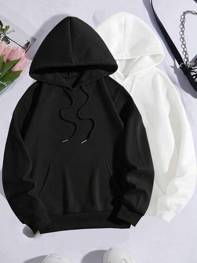 Women's Solid Color Hooded Sweatshirt, Lightweight Fleece-Free Outdoor Casual Pullover With Drawstring Hood, Soft And Comfortable, Suitable For Hiking, Travel, And Daily Casual Wear