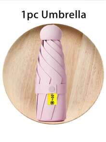1pc Lightweight Portable Solid Color Umbrella, 6-Rib Compact Folding Umbrella, Waterproof, Windproof, UV Protection, Suitable For Sunny And Rainy Days, Minimalist Style For Men And Women, Household Essential,Women's Day,Travel Essentials,Wedding Favours,Y2k,Bedroom,Car Accessories Women,Kitchen Decor - Multicolor - View 17
