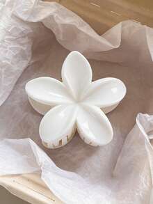 3个/1个 8厘米/3.15英寸 白色、红色、玳瑁色花朵造型优雅塑料发夹，用途广泛，适合日常、休闲、派对、通勤、度假、扎马尾辫、盘发、洗脸、化妆等场合，时尚发夹，优雅发爪，休闲发饰，美发夹 - 彩色 - 查看 4