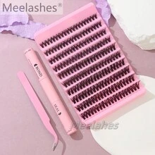 40pcs/10 Pairs High Capacity Segmented Self-Adhesive False Eyelashes, Natural 3D Eyelashes - Black - View 10