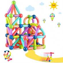 Bloques para Niños Juguetes de construccion con Bolas y Varillas 42 Piezas Juegos Didacticos Creativos y Educativos 3D Rompecabezas en Tercera Dimension Regalo de Cumpleaños Niña de 3 a 7 AñosDuradero y cultiva el interés de los niños - Multicolor - Ver 2