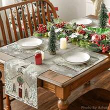 zxr Artoid Mode - Juego de 4 manteles individuales de Navidad con forma de iglesia copos de nieve copos de nieve 12 x 18 pulgadas para decoración de fiesta cocina comedor125 - Pago - Ver 5