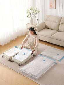 1/5PCS Vacuum-Sealed Compression Bag, Vacuum Compression Bag And Pump, Vacuum Storage Bag, Vacuum Sealing Bag, Space-Saving Luggage Bag, Travel Compression Bag, Storage Bag, Vacuum Bag, Household Luggage Bag, Clothes Storage Bag, Travel Storage Bag, Multiple Sizes Available, Foldable Clothing Organizer Bag - Multicolor - View 3