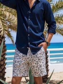 Camo Shorts For Men,Summer Casual Beach Stretch Shorts With Drawstring - 18 - 查看 5