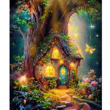 成人DIY数字油画入门套装，森林主题，个性化礼品，40x50厘米/16x20英寸，不含画框 - 彩色 - 查看 12