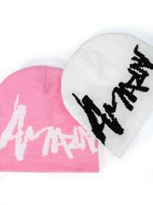 1pc/2pcs/3pcs Letter Knit Hat, Jacquard Knit Hat, Fashion Street Riding Gift, Great Choice For Men And Women, Acrylic Knit Hat, All Seasons - A - View 5