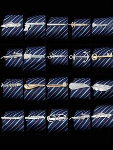 1个个性化朋克风武器造型领带夹，简约优雅，男士日常佩戴的理想之选 - 銀色 - 查看 7