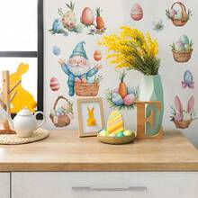 1pc Large Cartoon Easter Egg Window Cling Decal, Removable Static Cling Glass Sticker, Bedroom Living Room Entryway Wall Decor - Multicolor - View 11