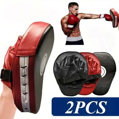 2个耐用拳击垫 - 符合人体工程学的手持式拳击垫，采用弧形加厚设计，具有减震和回弹功能，舒适透气，轻便灵活，中心目标设计可提高出拳训练的灵敏度和准确性。