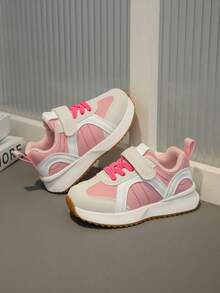 1 Pair Kids Casual Sports Shoes, Girls' Fashion Comfortable Athletic Sneakers, Boys' Running Shoes, Anti-Slip Soft Sole Toddler Runners, Baby First Walking Shoes - Pink - View 4