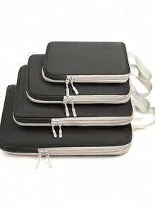 4件套旅行收纳整理套装 - 黑色 - 查看 4